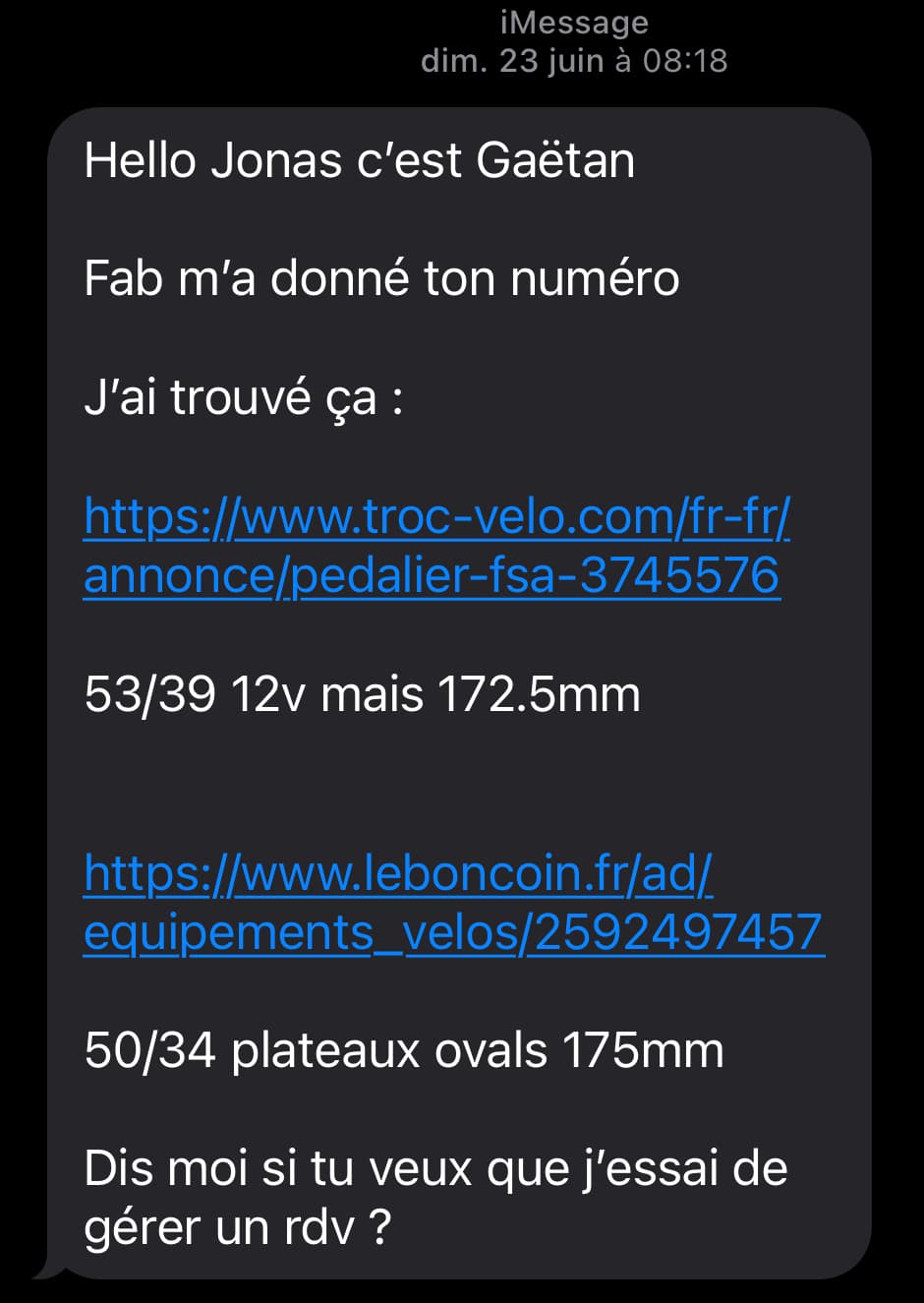 Le message salvateur de Gaëtan